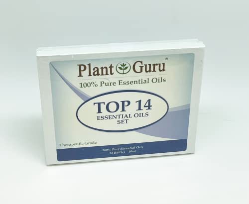 Essential Oil Set 14-10 Ml Therapeutic Grade 100% Pure Frankincense, Lavender, Peppermint, Rosemary, Orange, Tea Tree, Eucalyptus, Grapefruit, Lemon, Lime, Clove, Spearmint, Lemongrass, Cinnamon #TOP2