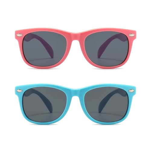 Image of FANNYGO 3 Pack Kids Sunglasses for Boys Girls Kid children's Polarized Sunglasses Age 3-10