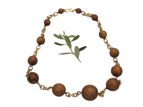 Collier ras de cou Boules en bois d'olivier Cover