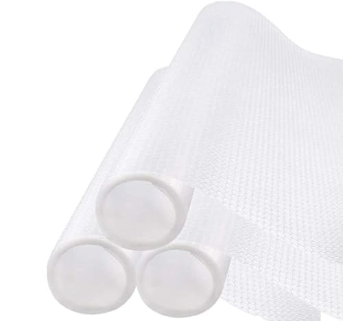 Miwaimao Shelf Liner Non-Adhesive (Clear 3 Rolls 45x150cm) EVA Cupboard Cabinet Pad Drawer Mat Fridge Liner Roll for Kitchen and Bedroom