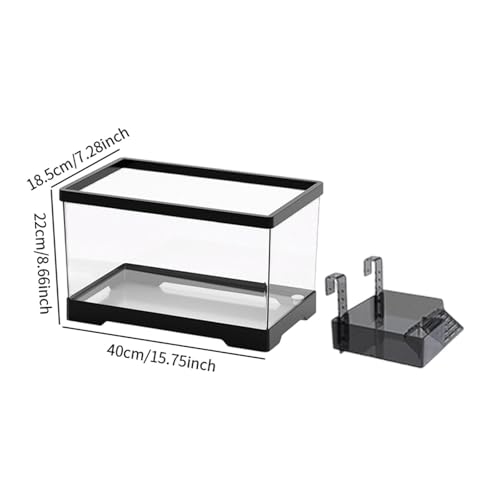 Kit de démarrage pour aquarium en polycarbonate robuste noir avec plateforme taille L - 3
