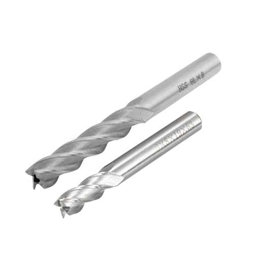 Image of uxcell 8mm x 8mm Straight Shank 4 Flutes HSS End Mill Cutter Milling Tool 3 Pcs