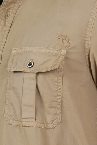 Image of FYLTR Men's Full Sleeve Overdyed Solid Shirt - Regular Fit | Full Sleeve | Double Pockets | Travel Shirts for Men | Casual Shirts for Men