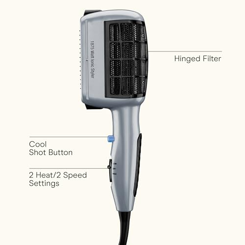 Conair 3-in-1 Styling Hair Dryer, 1875W Blow Dryer with 3 Styling Attachments to Detangle, Straighten, and Volumize, Ionic Technology, Dual Voltage
