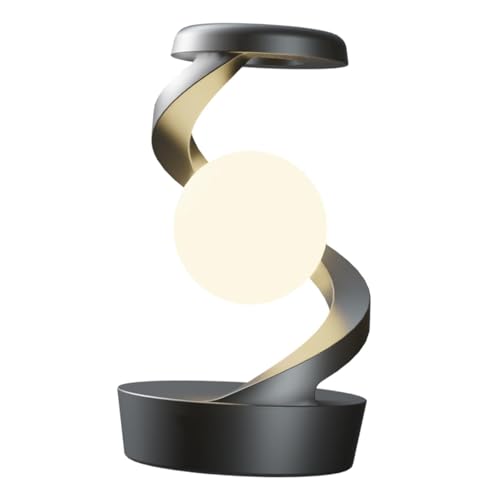 F Fityle Lampe rotative flottante, lampe de lecture, lampe de table visuelle pour chambre à coucher, lampe de table inductive, GRIS