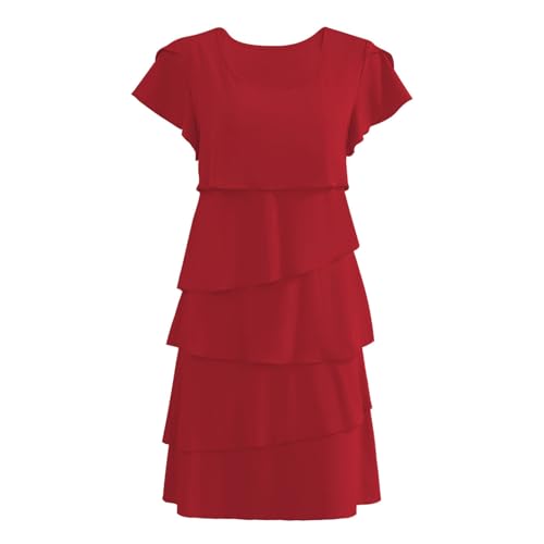 Robe flowys swing multicouche à volants légers et amples