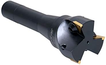 Accusize Industrial Tools 2' Carbide Indexable End Mill, R8 Shank, with 3 Pc Tpg 322 Inserts, 0046-0916