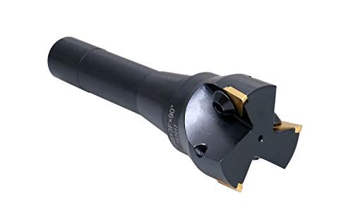 Accusize Industrial Tools 2' Carbide Indexable End Mill, R8 Shank, with 3 Pc Tpg 322 Inserts, 0046-0916