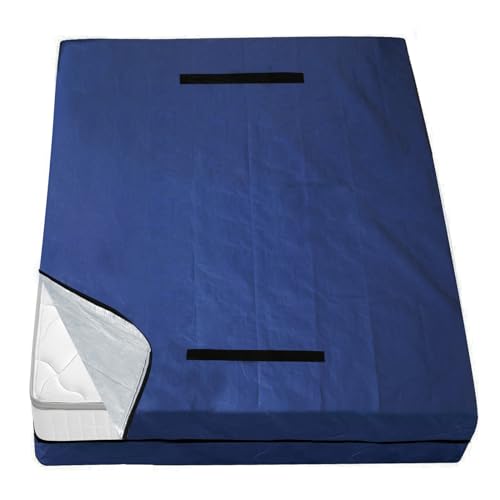 Coldwind Mattress Bags for Moving and Storage,Waterproof Mattress Cover for Moving with Heavy Duty Handles, Strong Zipper, Reusable, Moving Supplies & Moving Bags,Queen Size,Navy,2 Pack by Coldwind - Used condition - US$41.57