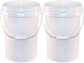 2x 20 Litre White Plastic Wash Bucket - 2 Bucket Wash System - Car Wash Bucket/Pail