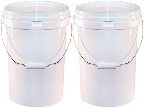 2x 20 Litre White Plastic Wash Bucket - 2 Bucket Wash System - Car Wash Bucket/Pail