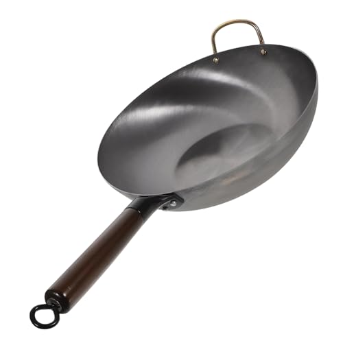 Wok Zerodeko Cocina Fondo Plano 32 cm Hierro Asa Madera miniatura 1