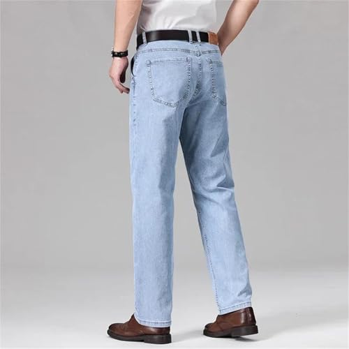 Men's Luxury Jeans Cotton Loose Straight Denim Pants Business Casual Classic Stretch Male Trousers Clothing2