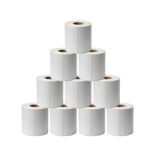 Image of JOVS Direct Thermal Printer Labels Roll 100mm x 150mm (4x6 / 6x4), Pack of 10 (5000 Labels), Compatible with Zebra, TSC, MUNBYN, Rollo, Self-Adhesive Shipping Labels.