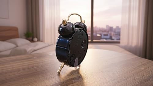 Image of BUQARO Dreamy Retro Metal Body Cute Small Mini Twin Bell Alarm Clock with Soft Raibo