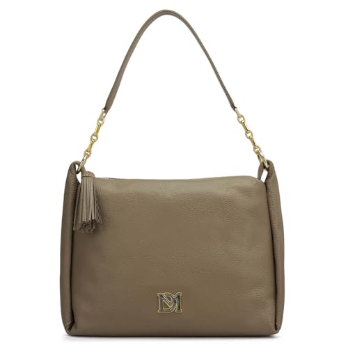 Image of Da Milano Leather Grey Leather Hobo (Medium)