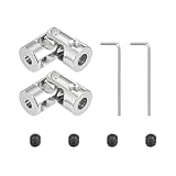 PATIKIL Drehbarer Universeller Lenkwellenschaft 4mm Bis 3.17mm Innendurchmesser 2 Stück U Gelenk Wellenkupplung U Gelenke Kupplungsverbinder Zubehör Mit M3 Schrauben