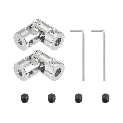 PATIKIL Drehbarer Universeller Lenkwellenschaft 4mm Bis 3.17mm Innendurchmesser 2 Stück U Gelenk Wellenkupplung U Gelenke Kupplungsverbinder Zubehör Mit M3 Schrauben
