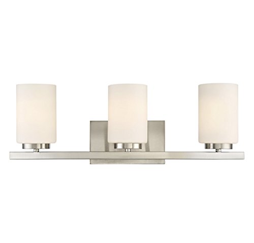 Trade Winds Lighting 3-Light Etched Industrial Bath Bar In Brushed Nickel #TOP1