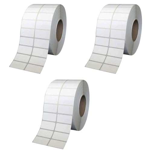 Image of BlackDreams Direct Thermal Label roll 38x25mm 2ups Without Gap 4000 /roll for All Barcode Printer(no Ribbon Required) (Pack of 3)