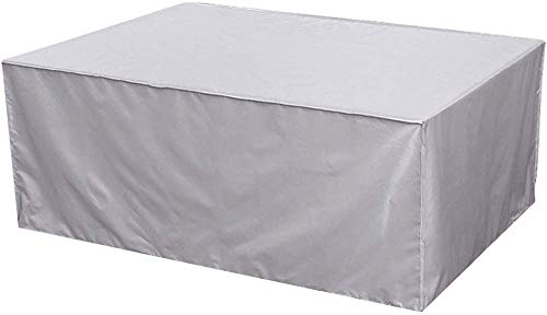 Funda de tela Oxford 600D impermeable para mesa de jardín al aire libre, protección solar contra el viento, protección UV, funda cuadrada para muebles y sillas al aire libre, 200 x 160 x 70 cm, color