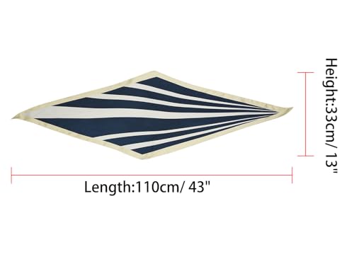 Allegra K Women Satin Rhombus Neck Scarf Stripe Print for Shirts Ponytail Neckerchief Bag Accessory for Summer Bandana3