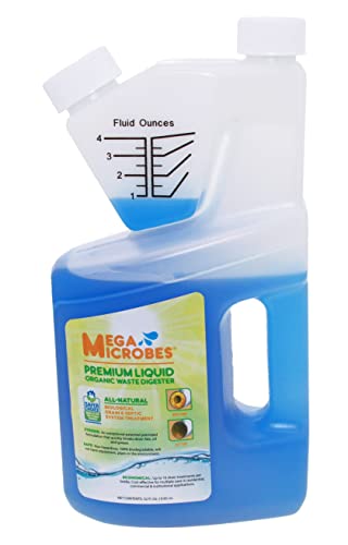 MegaMicrobesNo-Mixing Liquid Drain, Septic, Trap and Pump Treatment, 32 Ounces in Convenient 32 oz Bottle (32