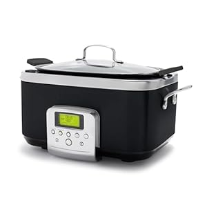 GreenPan Elite 8 – in -1 Programmable 6QT Electric Slow Cooker, Dishwasher Safe Lid & Removable Crock, PFAS-Free Healthy Ceramic Nonstick Multi-Cooker, Sear, Sauté/Brown, Steam Basket, Roast, Black