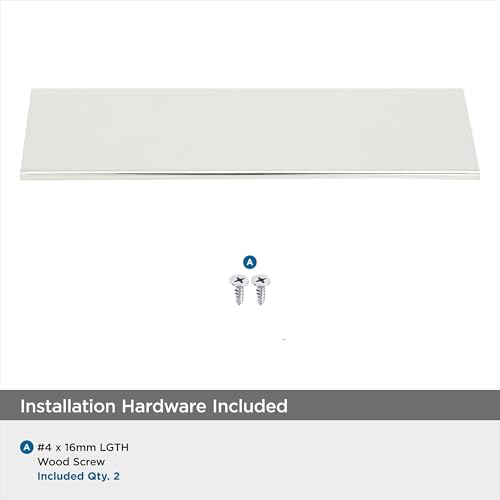 Image of Amerock Edge Pulls 5-1 /16 inch (128mm) Center-to-Center Polished Nickel Cabinet Edge Pull - 25 Pack