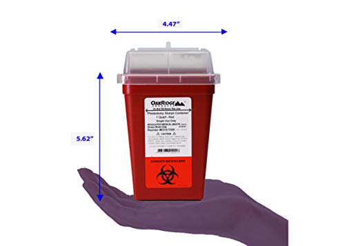 Oakridge Products 1 Quart Size (Pack Of 10) | Sharps Disposal Container #TOP6