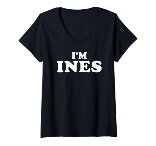 Mujer Soy Ines, Mi Nombre Es Ines, Soy Ines, Personalizado Camiseta Cuello V