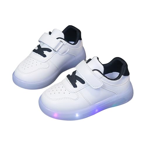 Zapatillas LED para niños, con gancho y bucle, con luces LED, para niñas, 4t, Black, 31 EU