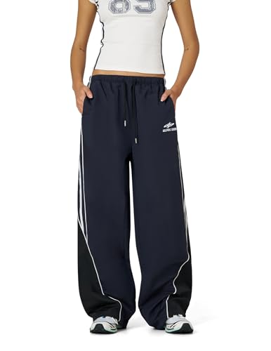 Aelfric Eden Womens Embroidery Patchwork Striped Track Pants Unisex Baggy Sweatpants Wide Leg Drawstring Y2K Pants2