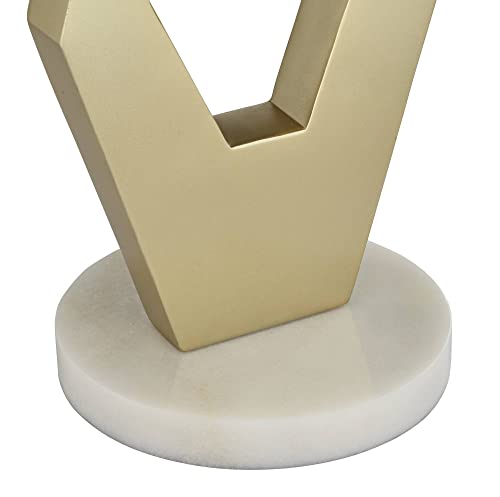 360 Lighting Brody Modern Table Lamps 28" Tall Set Of 2 Gold Geometric Frame White Fabric Oval Shade Decor For Bedroom Living Nightstand Bedside Office Kids Room House Home Family #TOP5