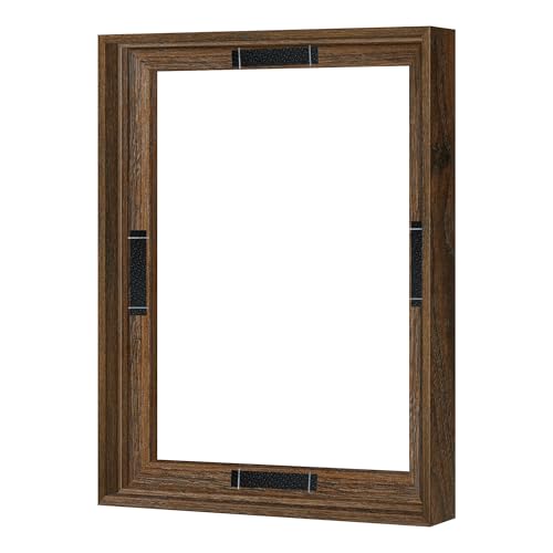 Abtgt 11x14 Canvas Floating Frame with 0.9 Deep Brown Floater Frame for Canvas Paintings with Adhesive Vertical or Horizontal Wall Art frame for Prints Oil Painting Diamond Decor 1 Pack.