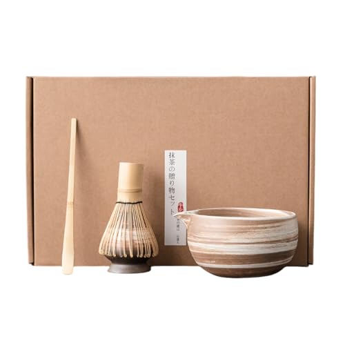 Xemuar抹茶セット 茶道具 4点 茶杓 茶筅 百本立 茶筅立て お手入れ簡単 母の日 父の日 誕生日 贈り物 (4点セット,D) (A,2点セット)