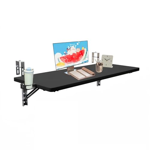 Jinharde Mesa de cubierta ajustable colgante, 40 x 15 pulgadas, acero inoxidable 304, mesa plegable montada en la pared para interiores y exteriores, mesa flotante para balcón, oficina, cocina, hogar,