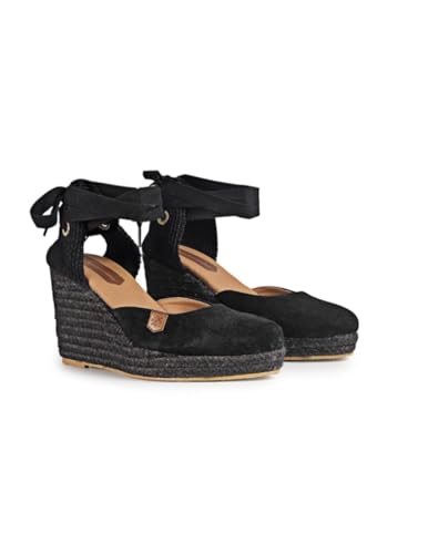 Espadrilles Malvinas noires eviter pieds chauds avec semelle corde - 2