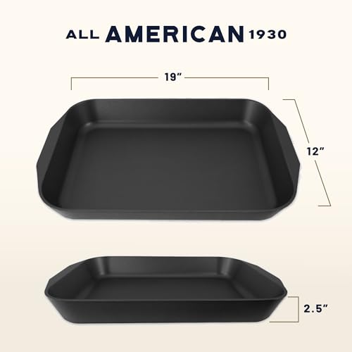 Image of All American 1930 - XL Roast Pan with Ceramic Non-Stick Coating - Kelp - Durable & PFAS Free - Designed to Transition from Stovetop to Oven - Made in the USA