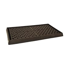 UltraTech 2350 Polyethylene Ultra-Containment Tray with Grating, 14 Gallon Containment Capacity, Black