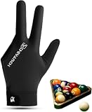 equlup Gants de Billard, Gants de Joueur de Snooker Professionnel Respirants à 3 Doigts, A...