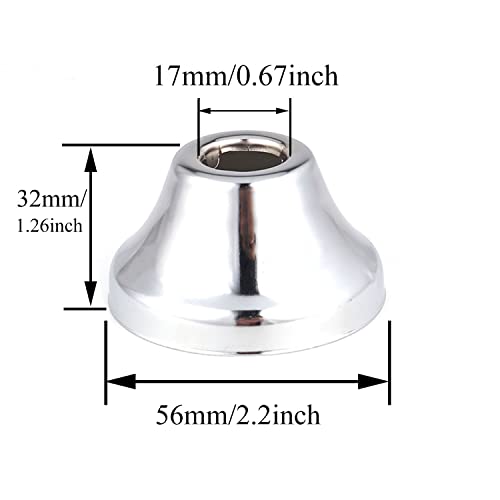 Welwik 4Pcs Chrome Plated Stainless Steel Tapered Flange Cover Deep Bath Flange Made To Match Bell Flange, 1/2 In #TOP1