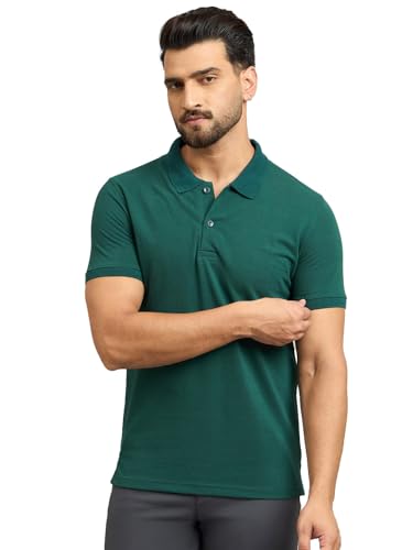Image of Men's Half Sleeve Solid Cotton Polo T-Shirt | Premium Soft Fabric