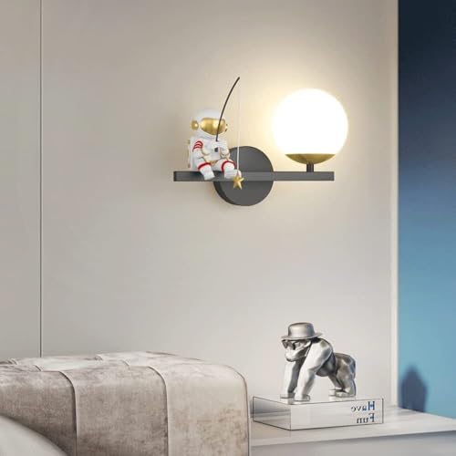 Luminaire mural astronaute lune 3D LED variable chambre garçon - 2