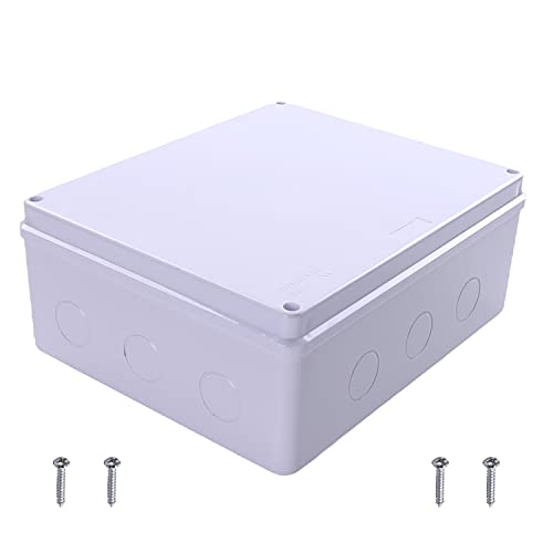 Fielect Abs Plastic Junction Box Dustproof Waterproof Ip65 Universal Electrical Project Enclosure Diy Diy Electronic Project Box Enclosure Case, 11.81" X 9.84" X 4.72" #TOP8