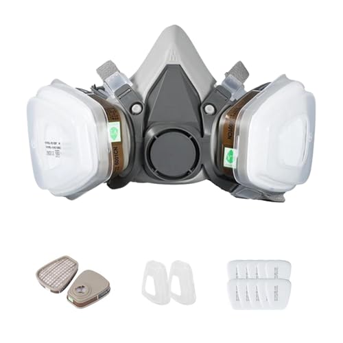 Respirador con filtro de polvo - Mascarilla respiratoria reutilizable | Protección respiratoria profesional, respirador protector de seguridad contra el polvo, cubierta facial ajustable para pintura,