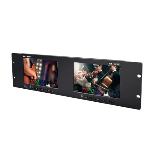 Image of LILLIPUT Dual 7 inch RM7026-12G 3 RU Rackmount HDMI /12G-SDI Monitor 1000 nits high brightness LTPS screens with Wavedform and HDR