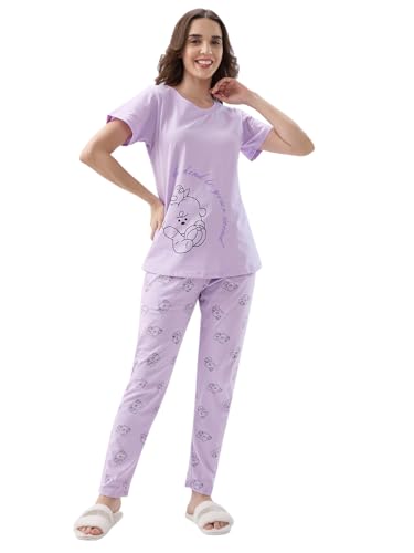 Image of AV2 Women's Cotton Printed Short Sleeve Night Suit Set | Pajama Set | Casual Night Dress for Women
