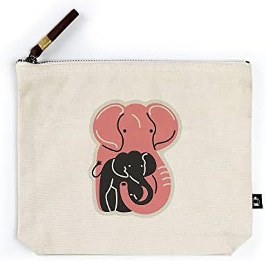 Lantern Press Elephant, Animal Families Collection, Contour (100% Organic Cotton Canvas Travel Accessory Go Bag) 1 Lantern Press Elephant, Animal Families Collection, Contour (100% Organic Cotton Canvas Travel Accessory Go Bag)