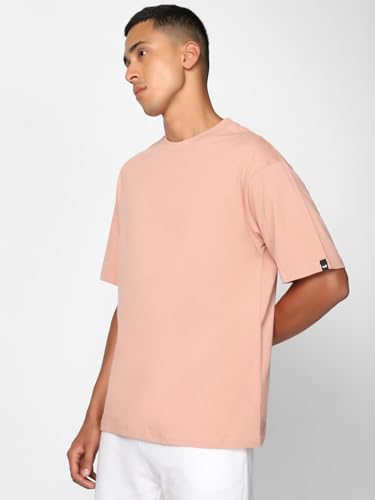 Image of Bewakoof Men's 100% Cotton 220 GSM Solid Oversized Fit Round Neck T-Shirt
